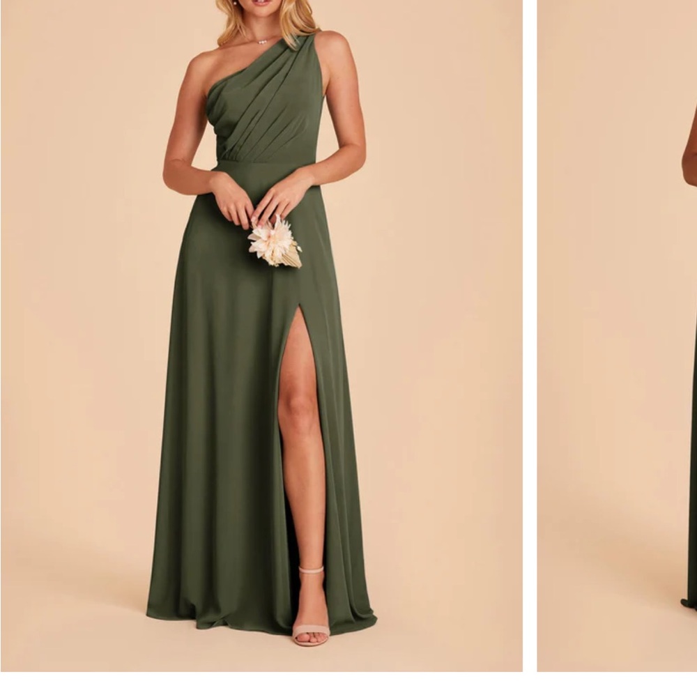 Birdy Grey Olive Asymmetrical One-Shoulder Gown